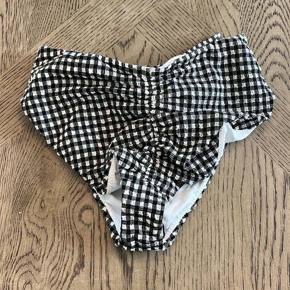 New Anthropologie Montce Paula Tie Up Bikini Bottoms Gignham Medium - Picture 6 of 7